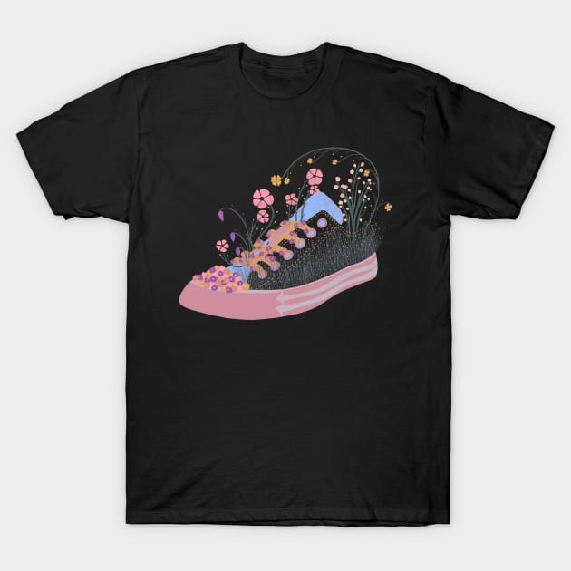 Converse in Bloom - multi T-Shirt by The3rdMeow